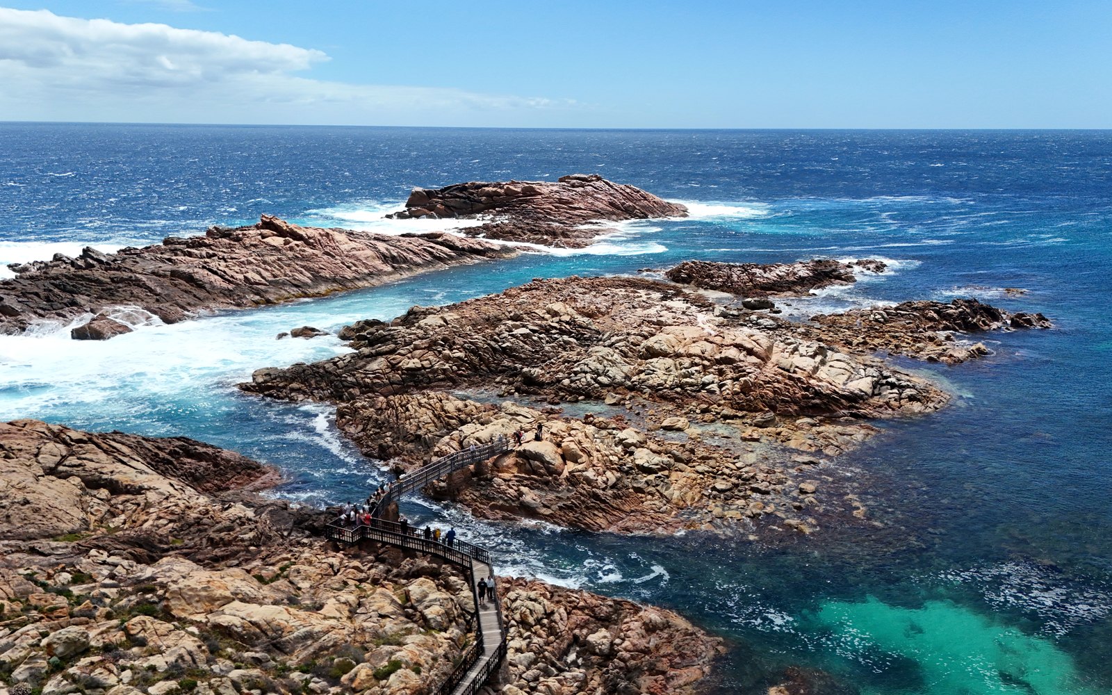 Aerial photograph of rugged Western Australian coastline and turquoise ocean